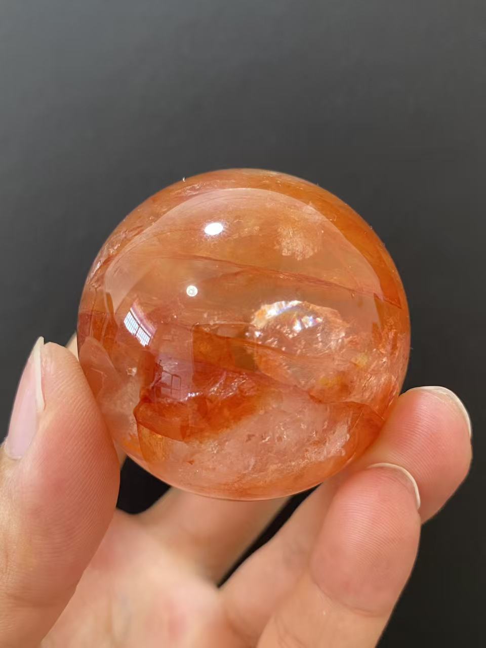 Natural Red Hematoid Quartz Crystal Sphere for Home Decoration