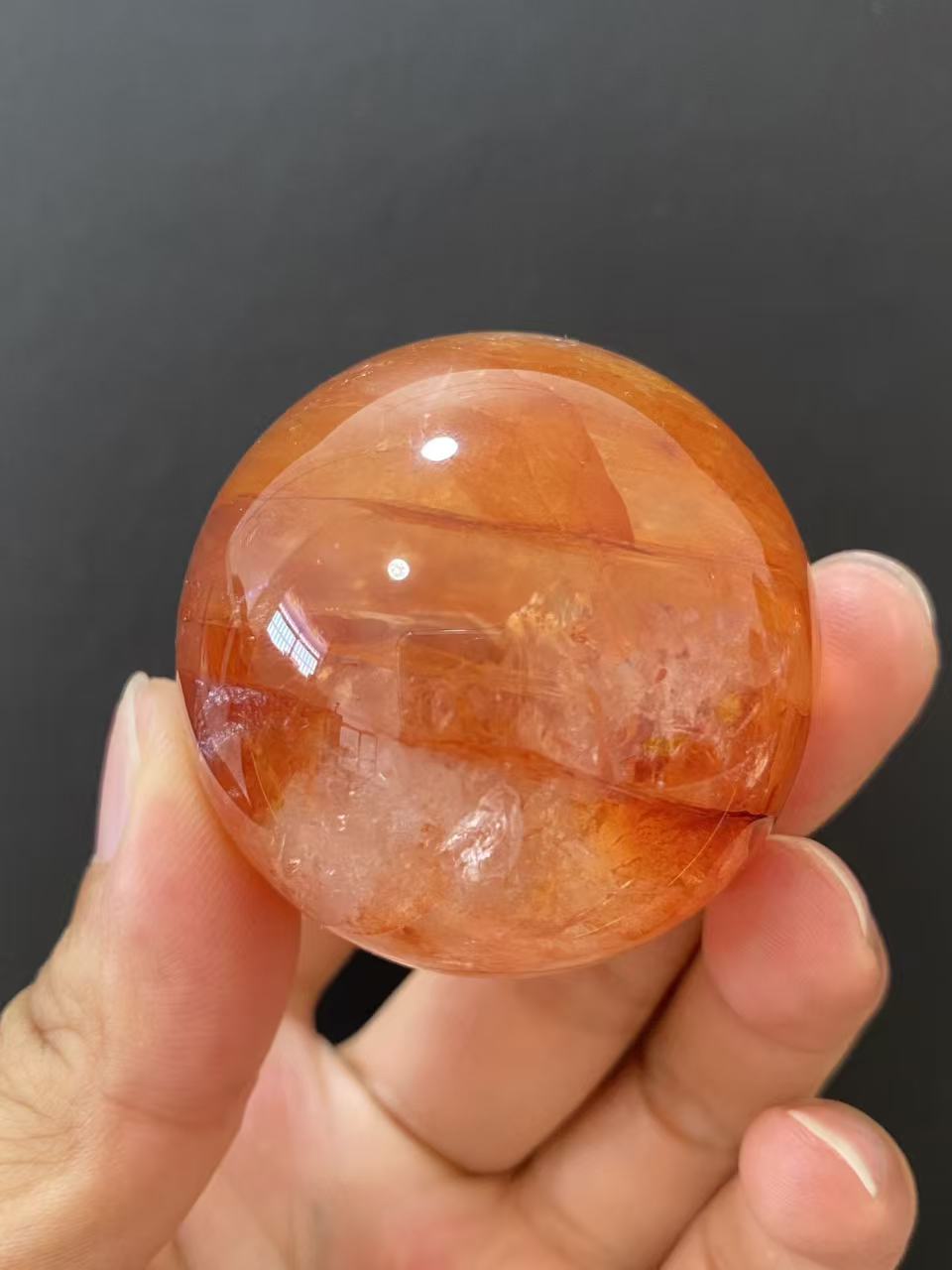 Natural Red Hematoid Quartz Crystal Sphere for Home Decoration