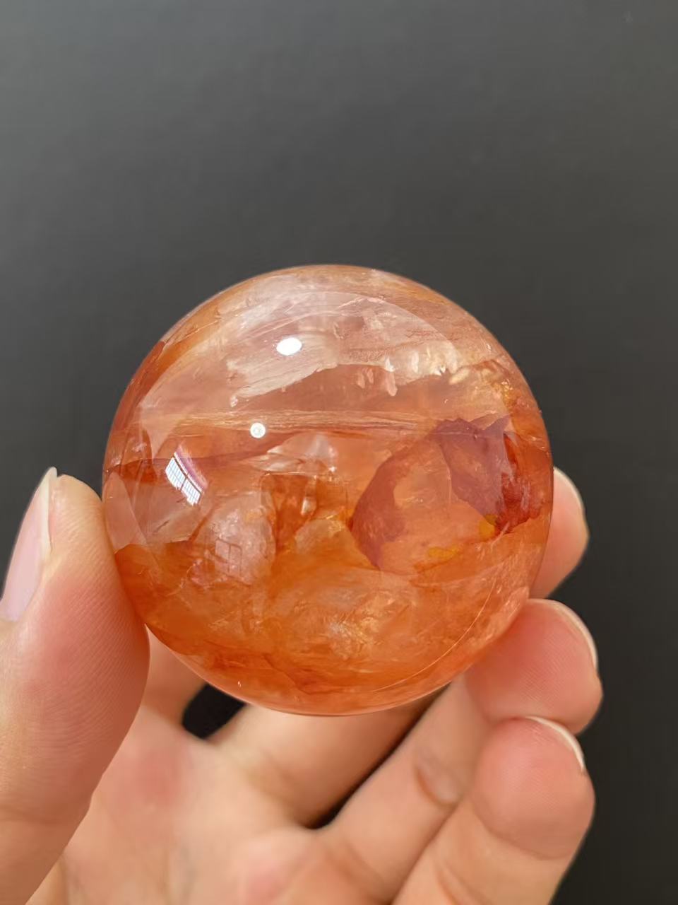Natural Red Hematoid Quartz Crystal Sphere for Home Decoration
