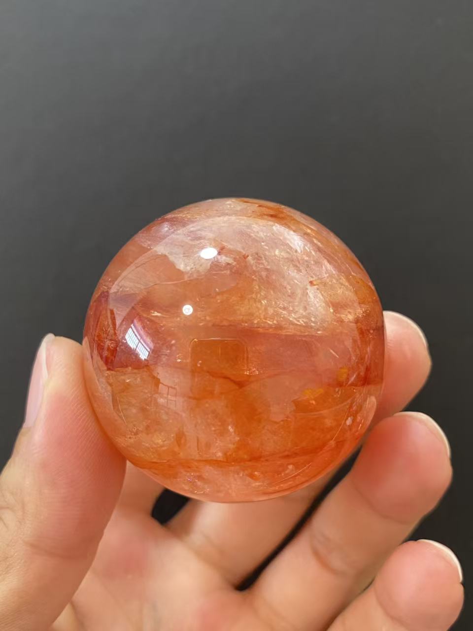 Natural Red Hematoid Quartz Crystal Sphere for Home Decoration