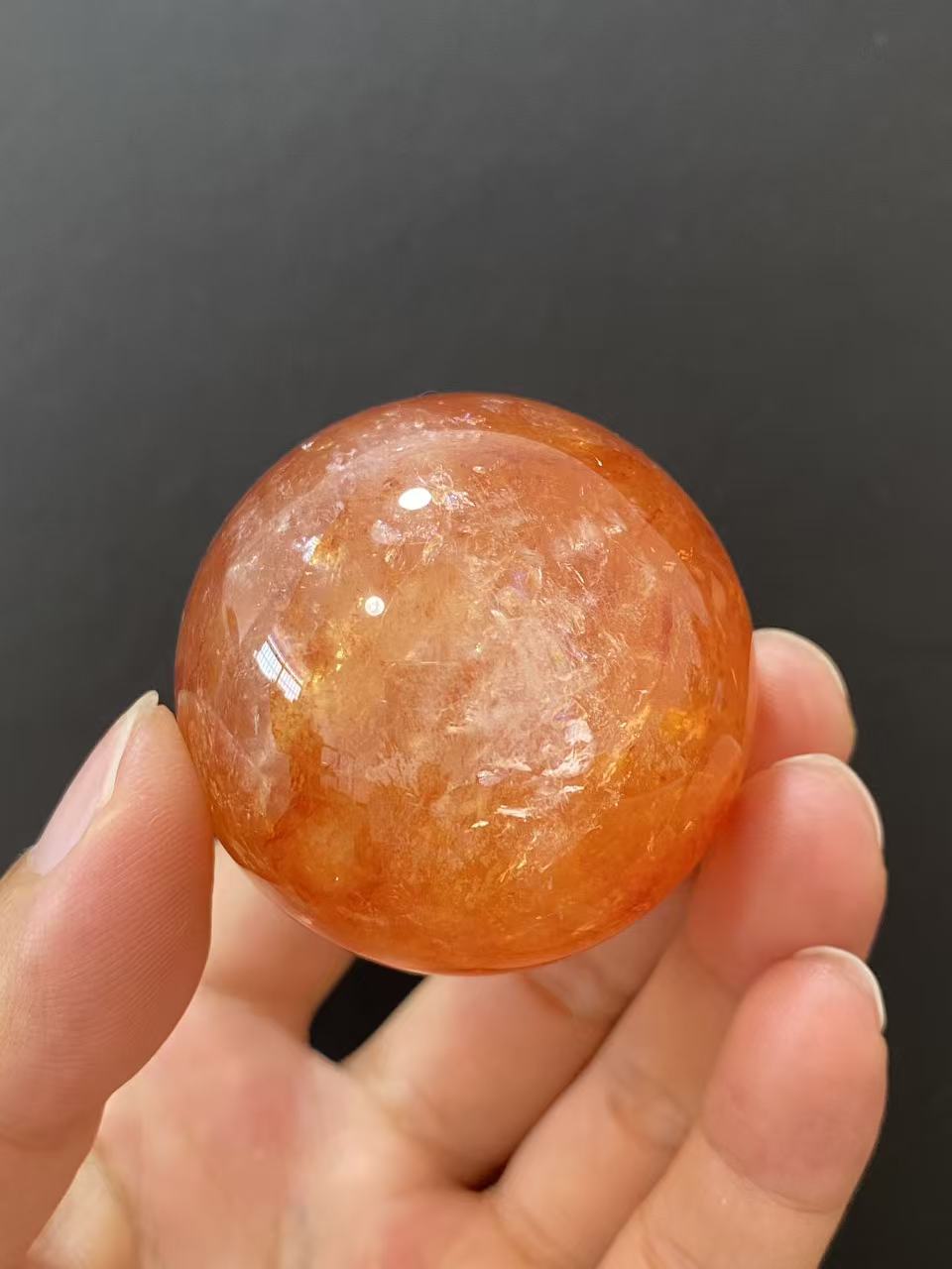 Natural Red Hematoid Quartz Crystal Sphere for Home Decoration