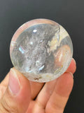 Natural Clear Quartz Sphere with Internal Inclusions for Home Decoration