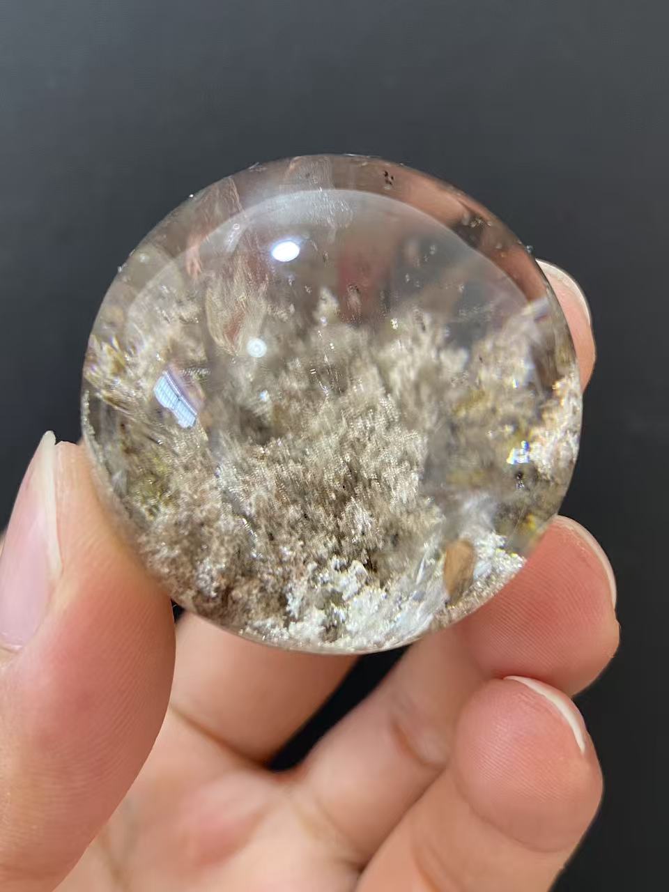 Natural Phantom Quartz Crystal Sphere for Desk & Home Decoration