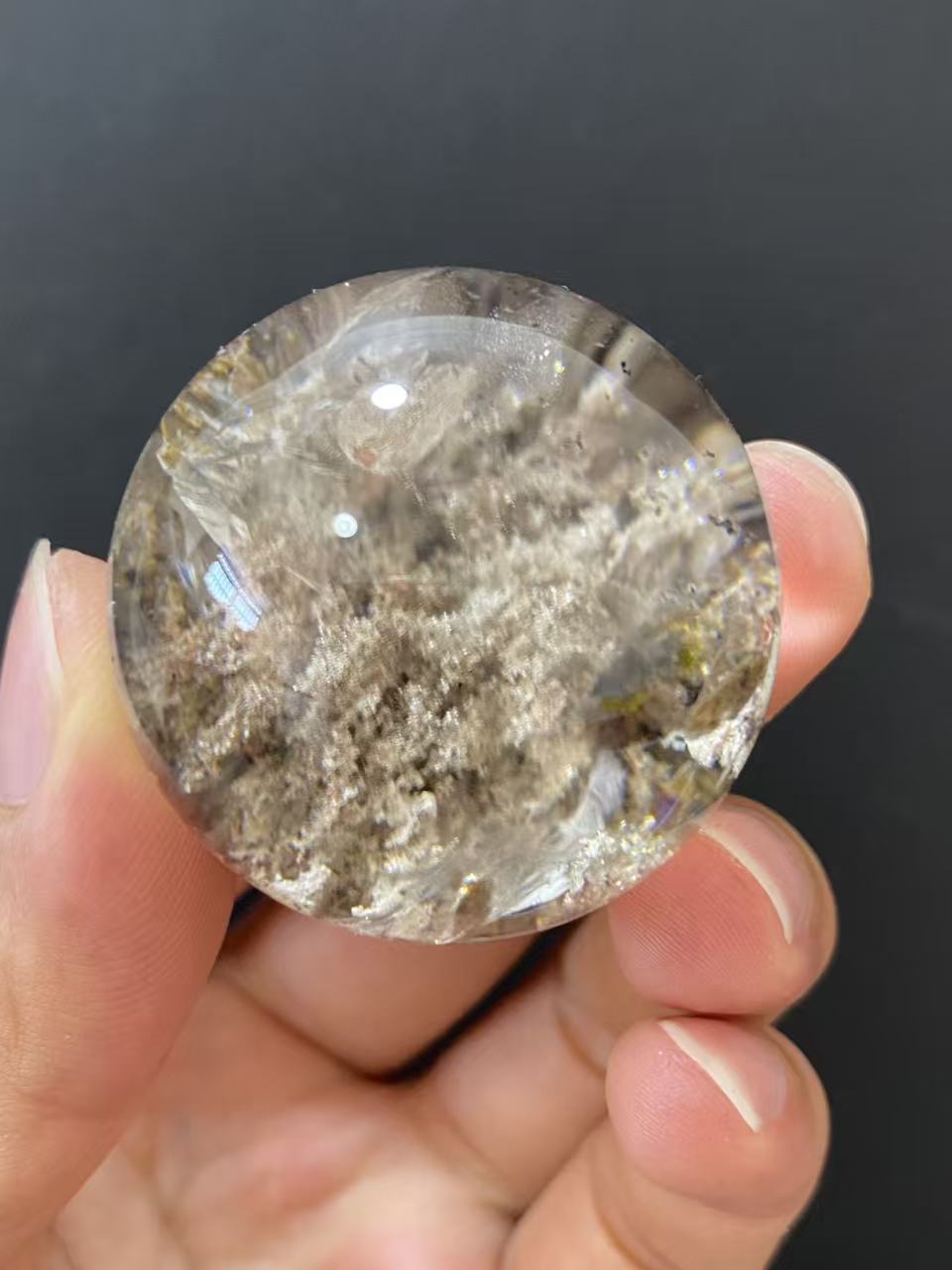 Natural Phantom Quartz Crystal Sphere for Desk & Home Decoration