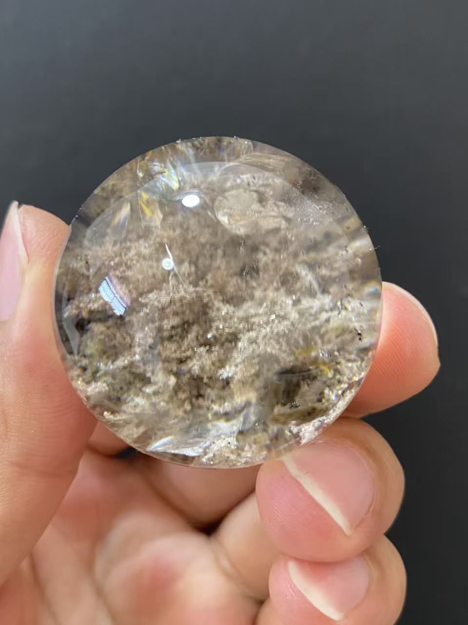 Natural Phantom Quartz Crystal Sphere for Desk & Home Decoration