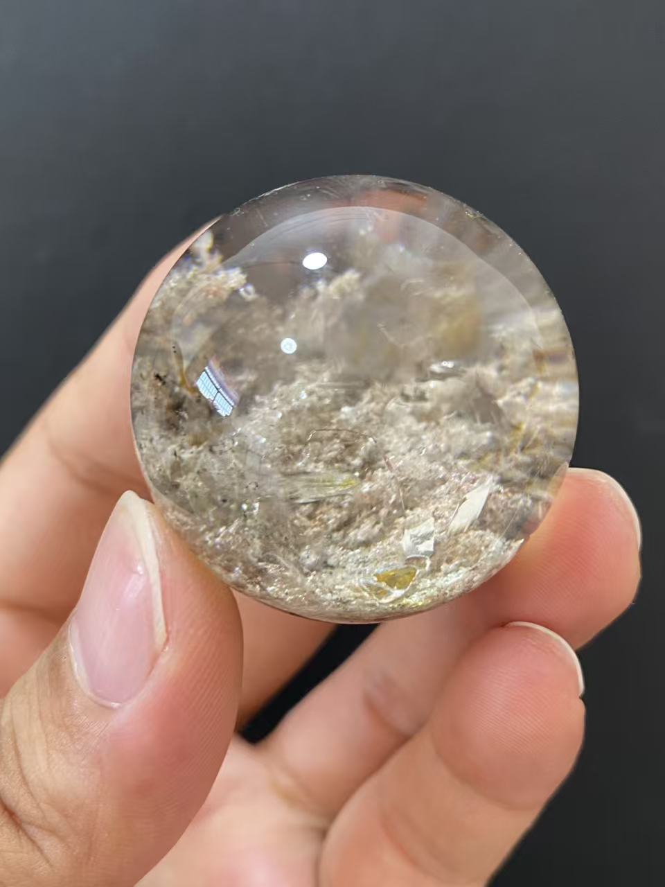 Natural Phantom Quartz Crystal Sphere for Desk & Home Decoration