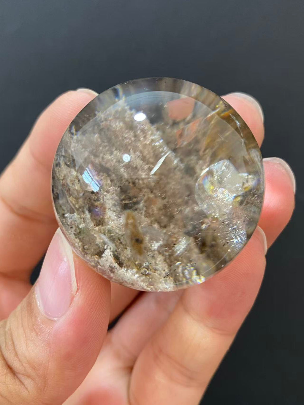 Natural Phantom Quartz Crystal Sphere for Desk & Home Decoration