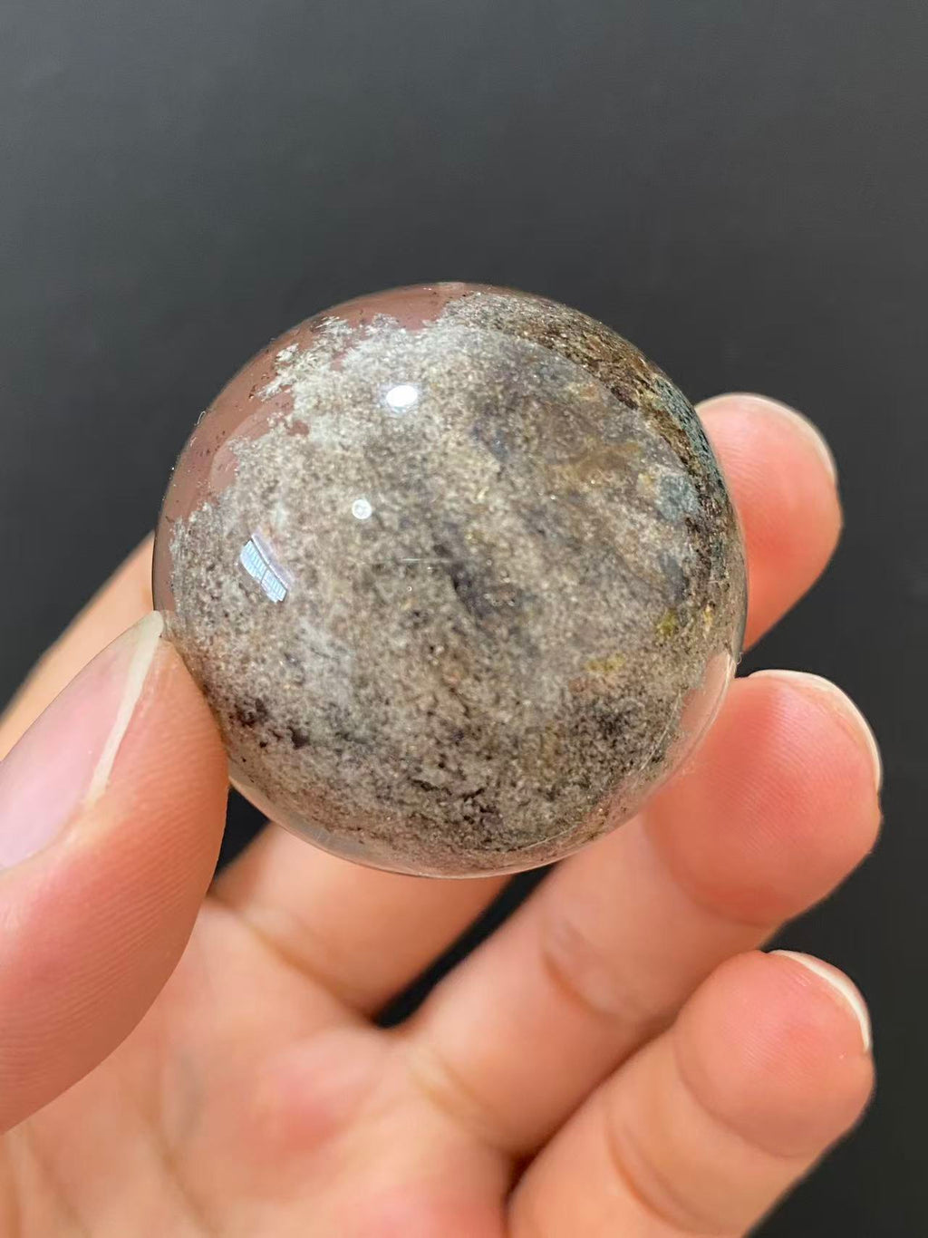 Natural Phantom Quartz Crystal Sphere for Desk & Home Decoration