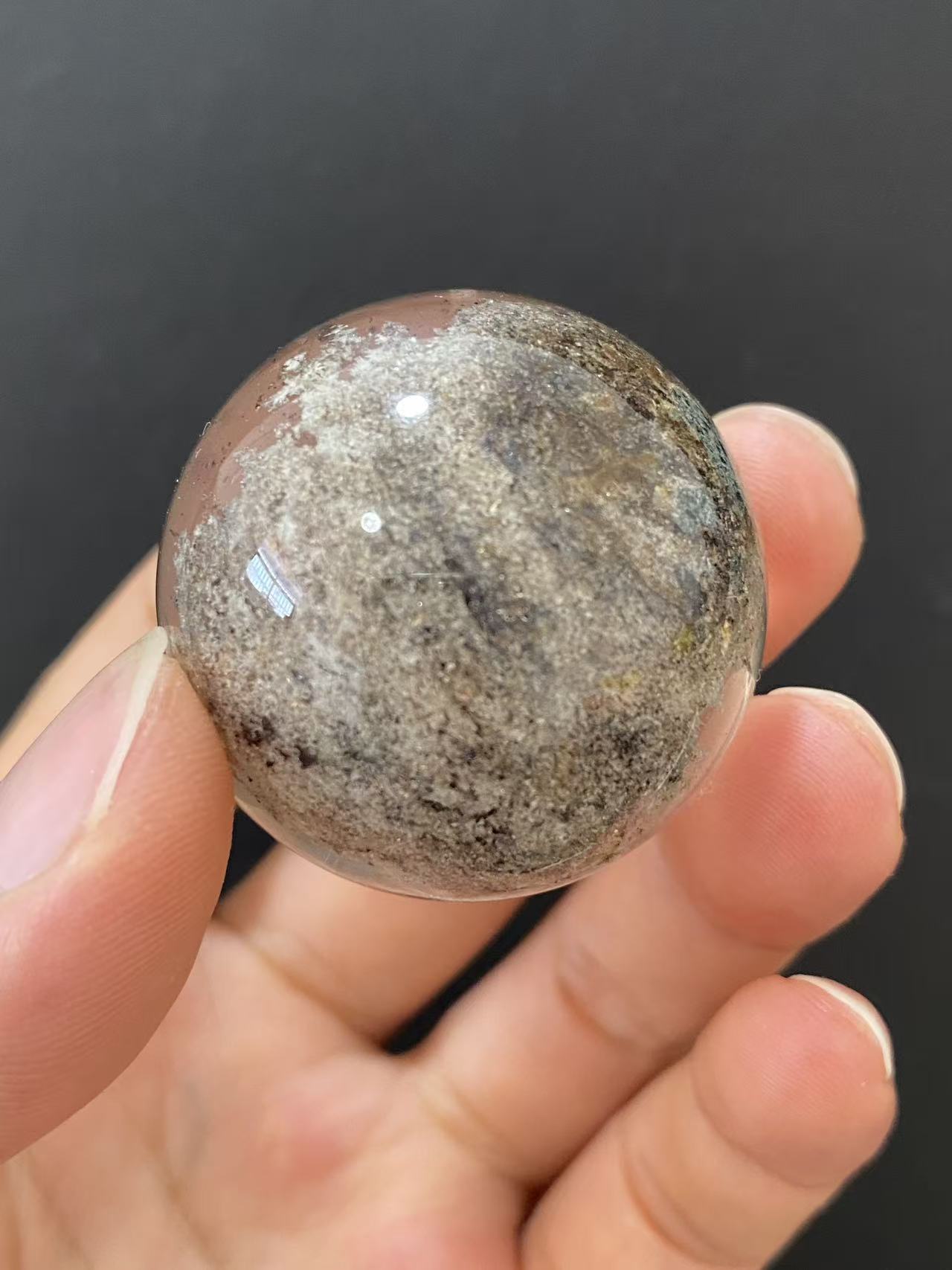 Natural Phantom Quartz Crystal Sphere for Desk & Home Decoration