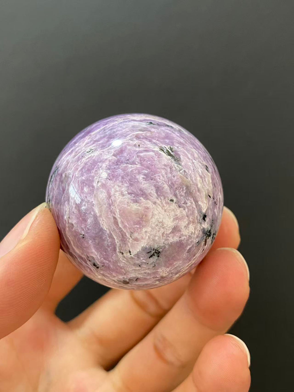 Natural Charoite Sphere, Hand‑Polished for Home Ornament
