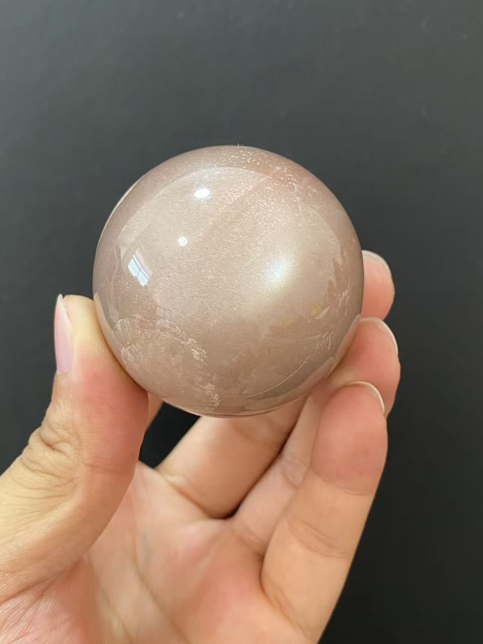 Natural Orange Sunstone Sphere, Hand‑Polished Gemstone Sphere With Bright Orange Natural Shimmer for Home & Desk Display