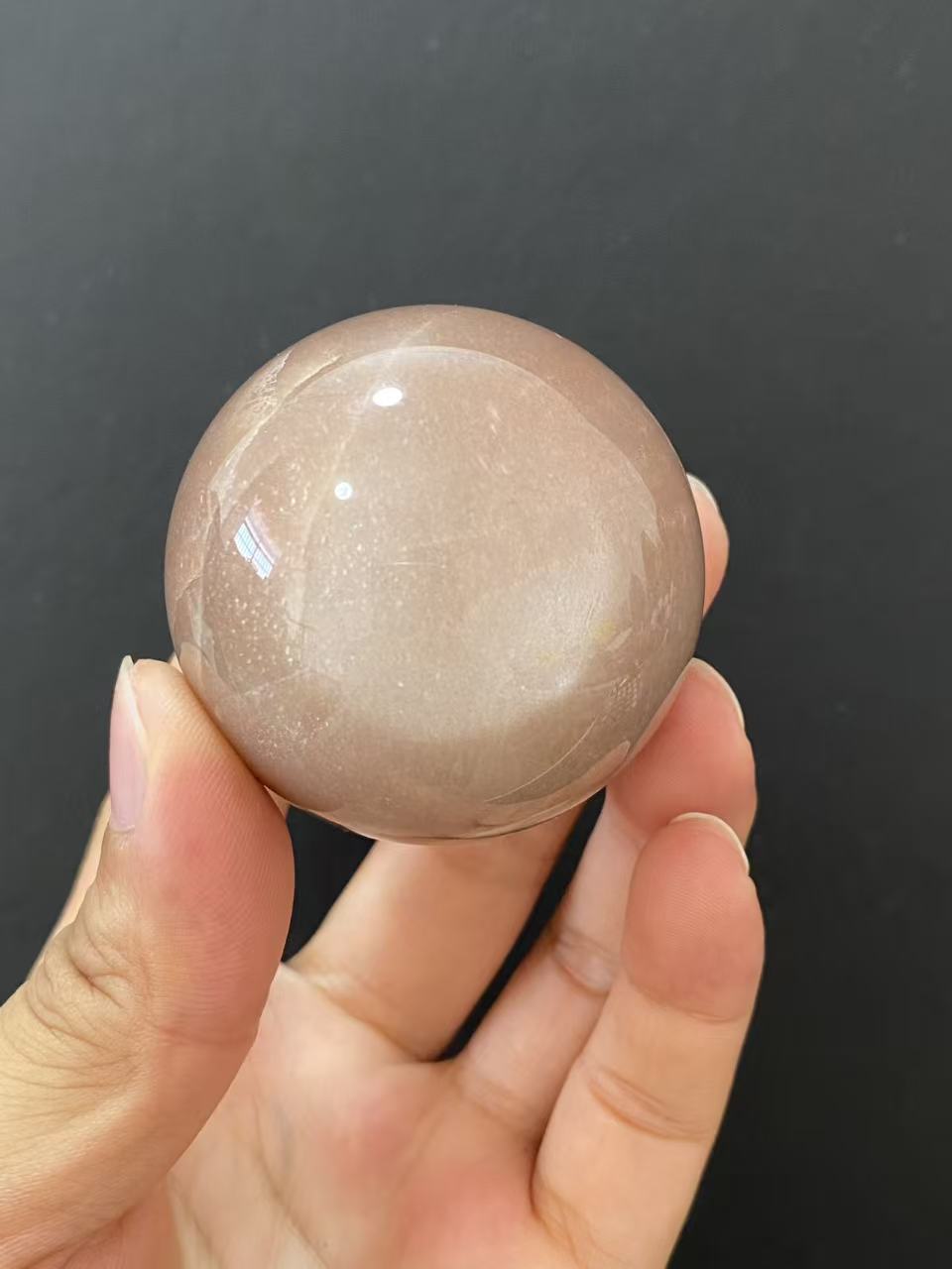 Natural Orange Sunstone Sphere, Hand‑Polished Gemstone Sphere With Bright Orange Natural Shimmer for Home & Desk Display