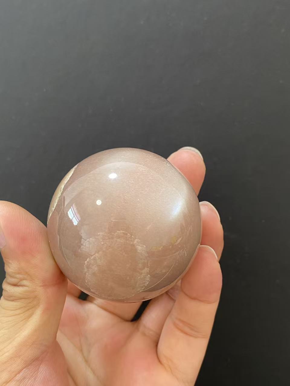 Natural Orange Sunstone Sphere, Hand‑Polished Gemstone Sphere With Bright Orange Natural Shimmer for Home & Desk Display