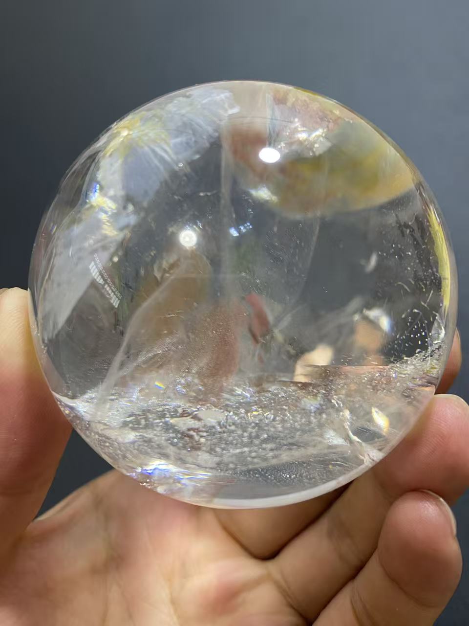Natural Clear Quartz Sphere — Hand-Polished Crystal Ball for Home Decor