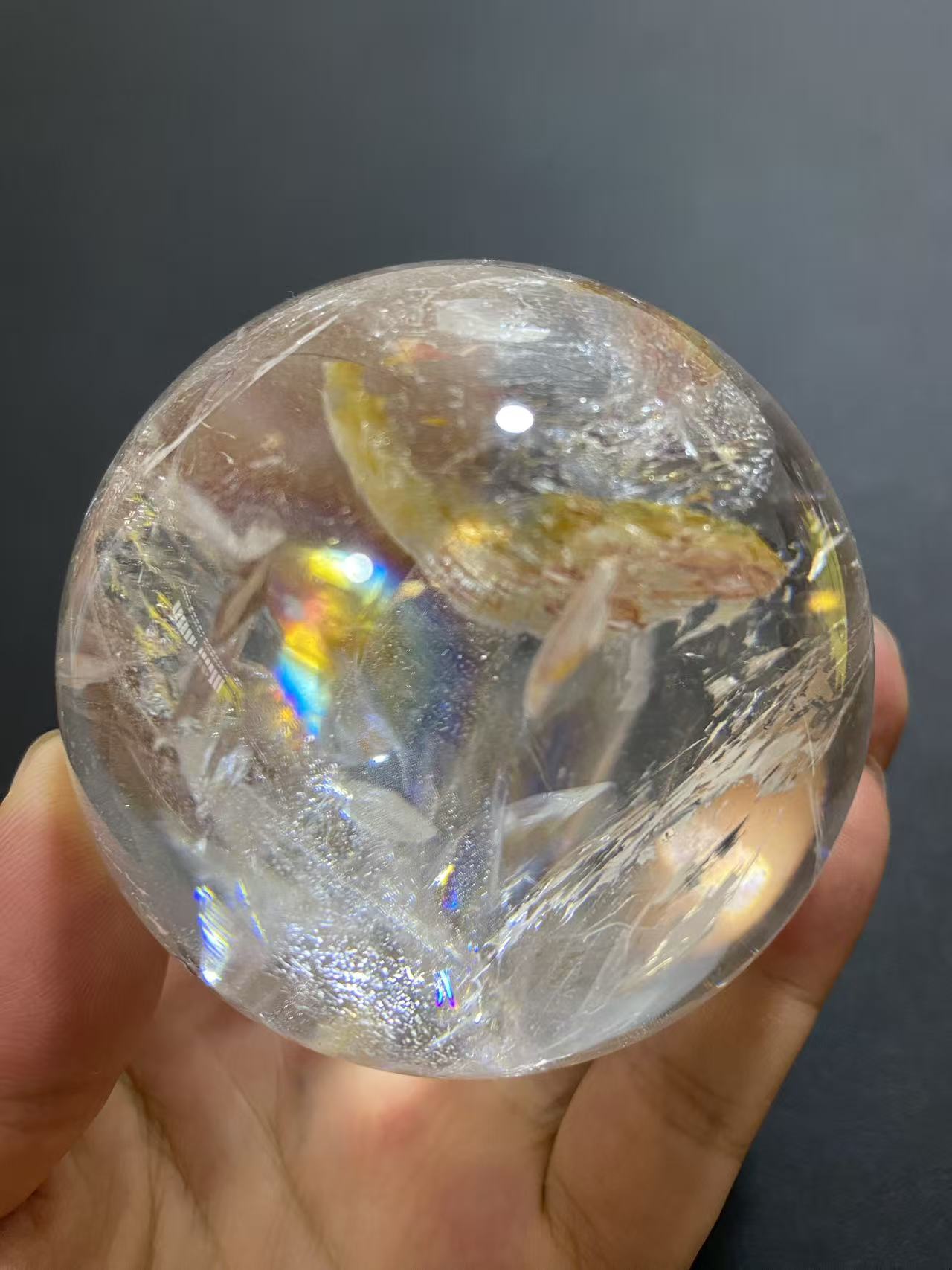 Natural Clear Quartz Sphere — Hand-Polished Crystal Ball for Home Decor