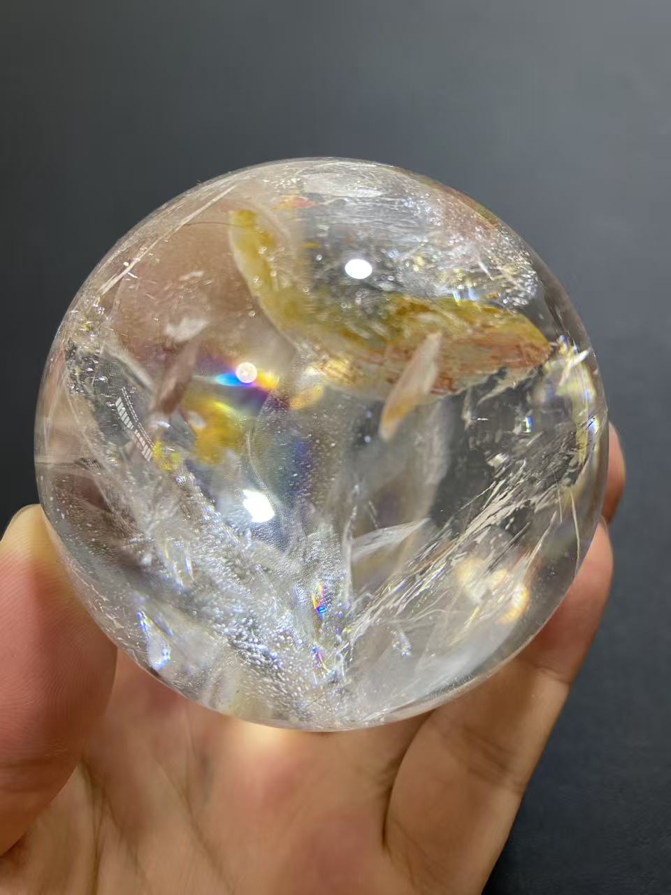 Natural Clear Quartz Sphere — Hand-Polished Crystal Ball for Home Decor