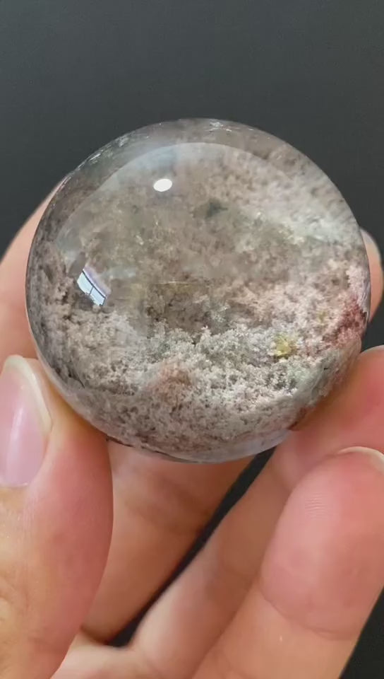 Natural Phantom Quartz Crystal Sphere for Desk & Home Decoration