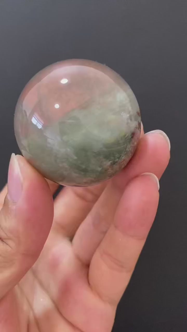 Natural Green Phantom Quartz Crystal Sphere for Home Decoration