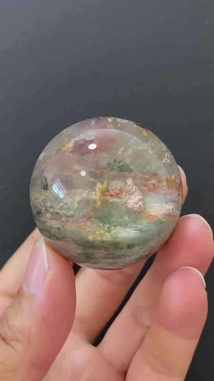 Natural Multi‑Color Phantom Quartz Sphere for Home Decoration