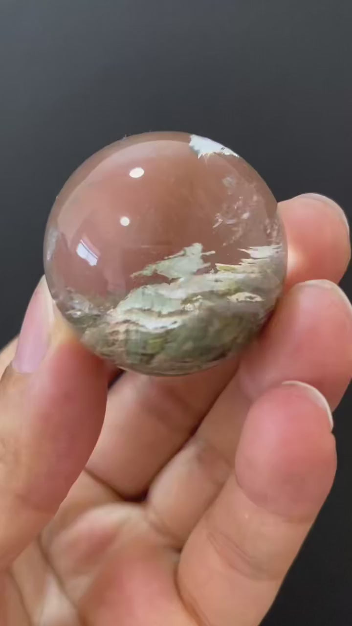 Natural Phantom Quartz Crystal Sphere for Desk & Home Decoration