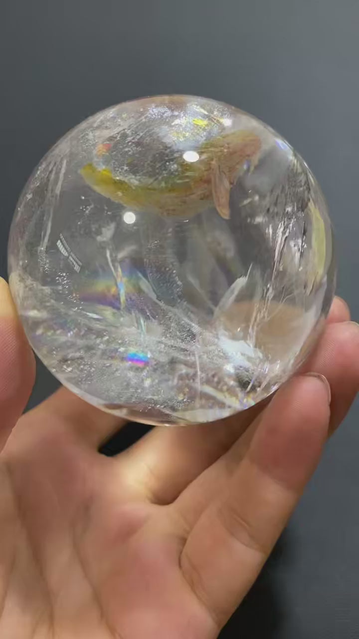 Natural Clear Quartz Sphere — Hand-Polished Crystal Ball for Home Decor
