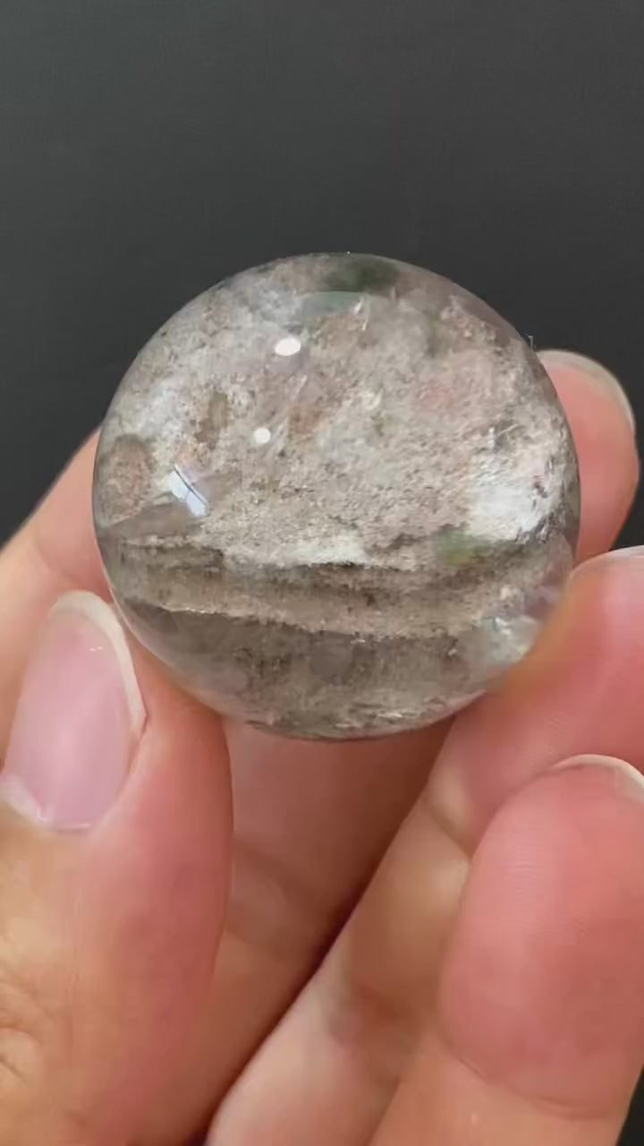 Natural Phantom Quartz Crystal Sphere for Desk & Home Decoration