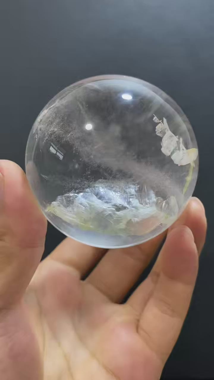 Natural Clear Quartz Sphere — Hand-Polished Crystal Ball for Home Decor